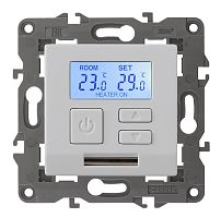 Терморегулятор электронный с датчиком без рамки Эра Elegance 0С +50С белый картинка